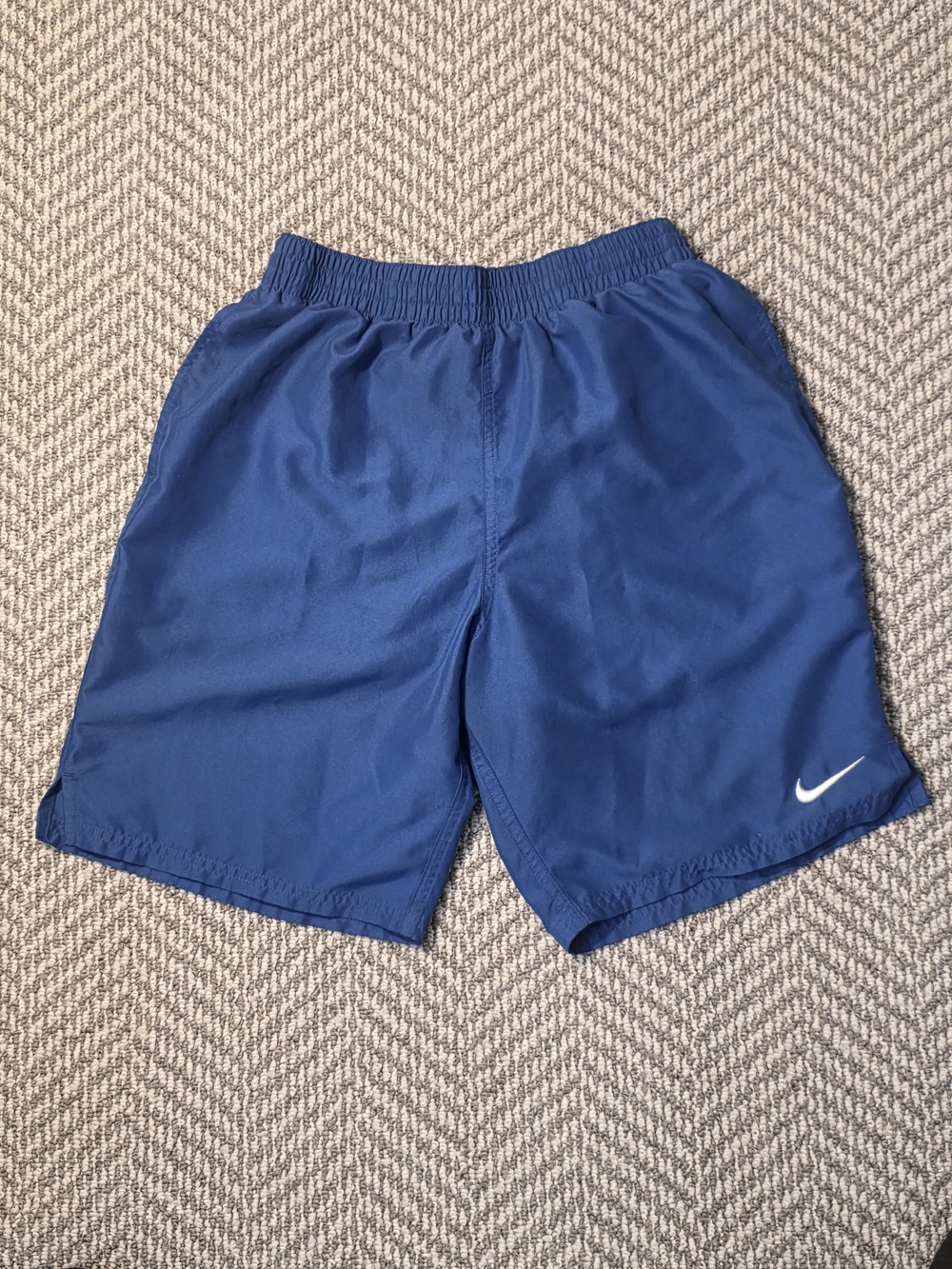 Nike Mens Athletic Shorts Medium M Blue Swim Trunks Board Shorts Mesh Lined